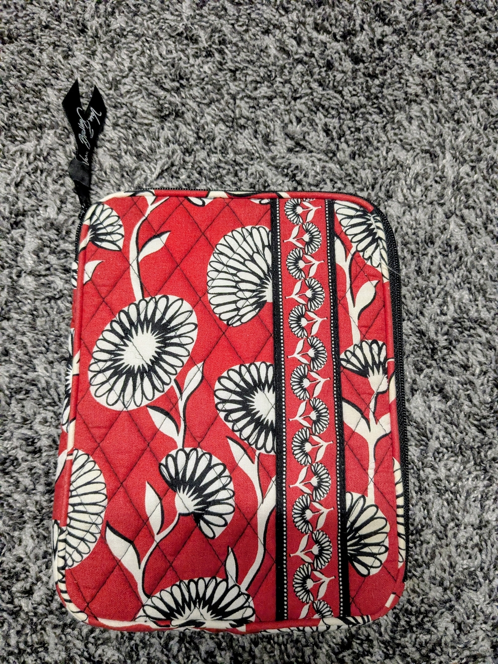 Vera Bradley Red and Black Floral Quilted Tablet Case